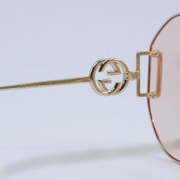 🕶️ New Gucci GG1206SA 004 Sunglasses - Gold Frame, Pink Lenses - Picture 9 of 12
